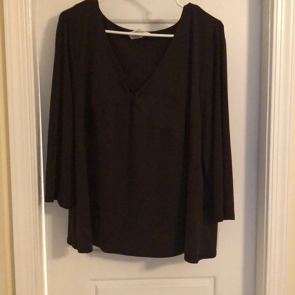 Silky Brown Blouse 3/4 Sleeve